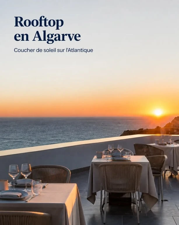 restaurant insolite algarve sur rooftop panoramique au coucher du soleil