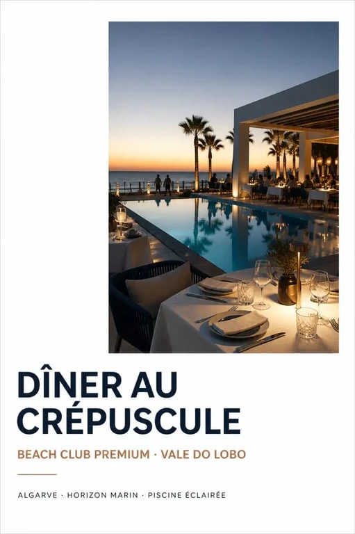 Ambiance du well restaurant algarve le soir à Vale do Lobo