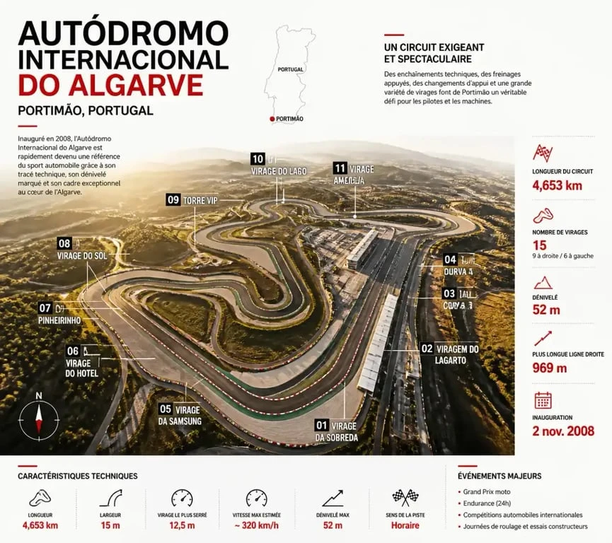 Vue aérienne du circuit automobile Autódromo Internacional do Algarve