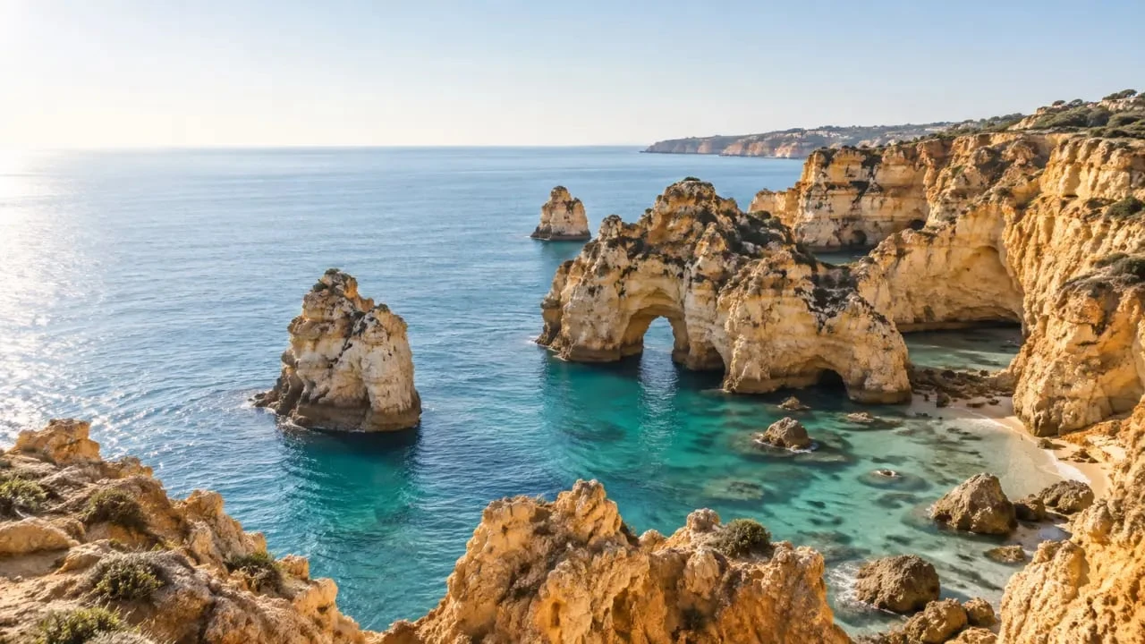 Que faire en Algarve : falaises et arches de Ponta da Piedade près de Lagos