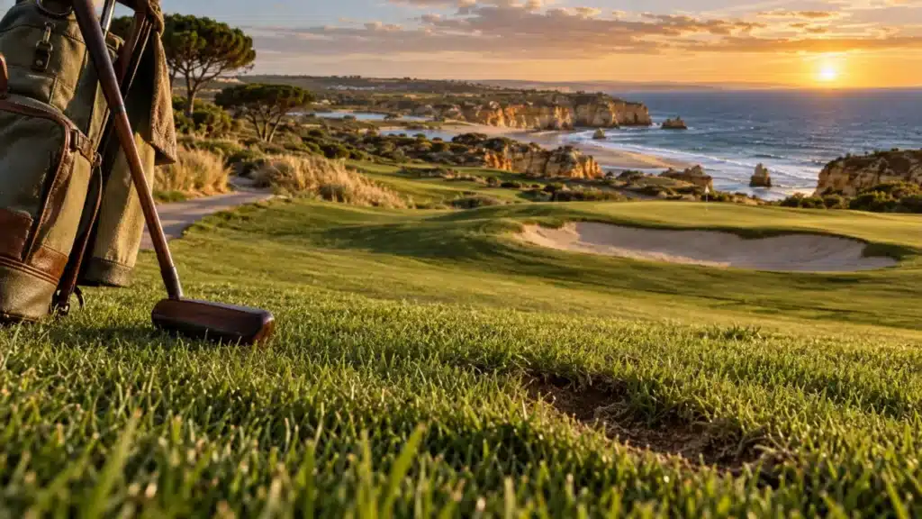 Golf algarve sur fairway face à l’océan Atlantique