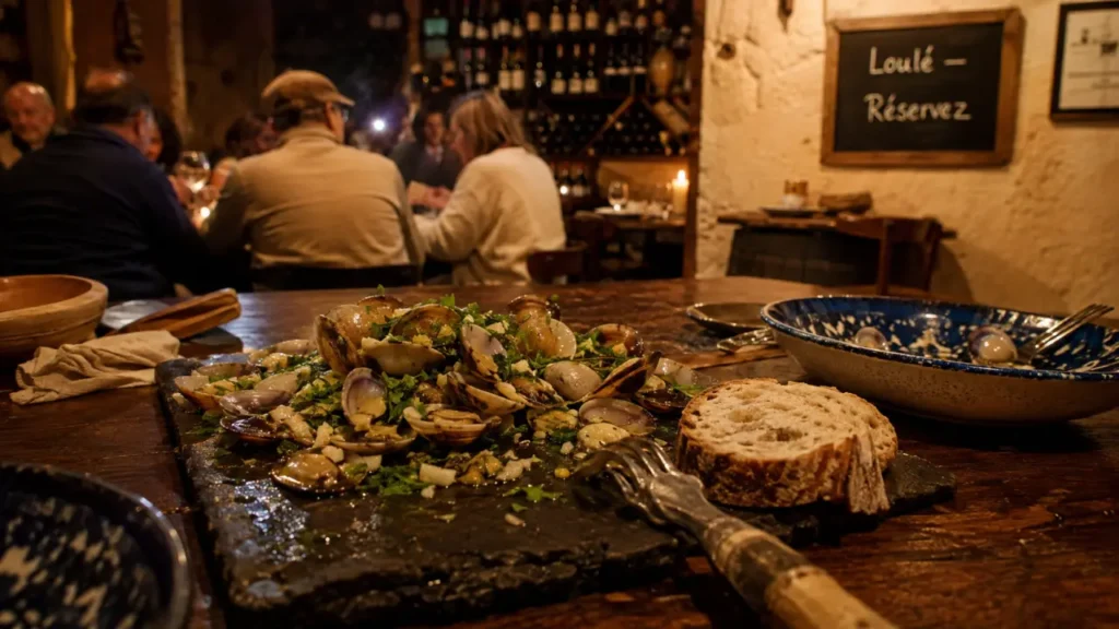 Restaurant loule algarve : ardoise de cuisine locale, ambiance taberna