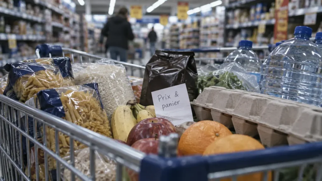 Supermarchés au Portugal : chariot et panier, prix en magasin